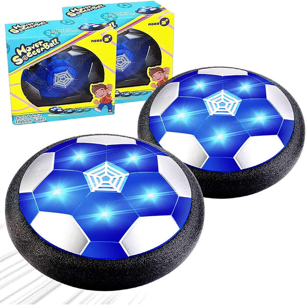 TURNMEON 2 Pack Hover Soccer Ball Kids Toys, Air Power Soccer Ball with Led Light Foam Bumper, Xmas Gift for Aged 3-12 Toddlers Boys Girls Indoor Outdoor Christmas Games Sports Football Toys