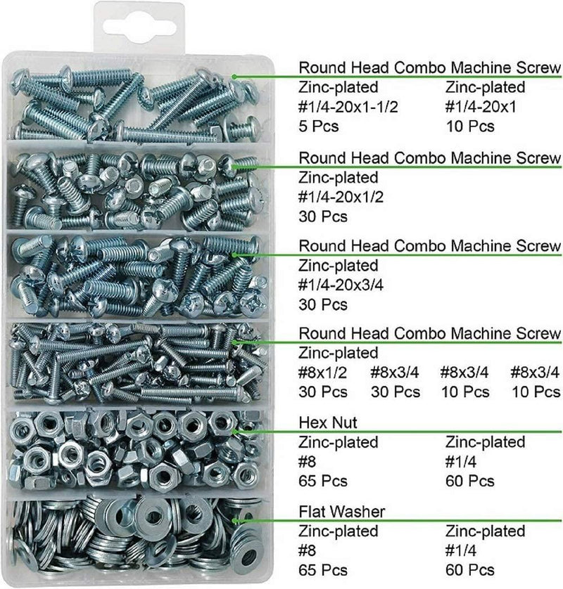 T.K.Excellent Machine Screw and Hex Nut and Flat Washer #8-32 to #1/4