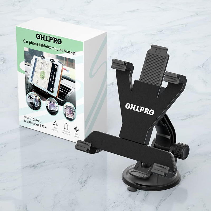 OHLPRO Tablet Car Mount Universal Tablet Holder for Car Windshield Dash  Dashboard, 360 Degree Rotation,TPU Suction Gel Stick, for iPad Mini  4/3/2/1Samsung Galaxy Size 7- 10.5 Tablet Mount 