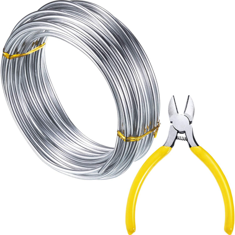 Tatuo 10 m Silver Aluminum Wire (3 mm), DIY Craft Wire, Soft and Bendable, Add a Round-Nosed Plier to Cut