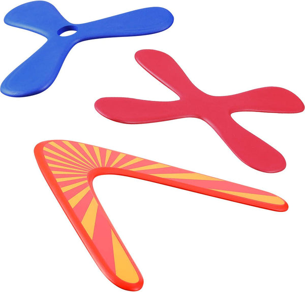 Tatuo Set of 3 Returning Boomerang, Wood Boomerangs and Soft Boomerang for Athletes, for Sports Game Toy to Beginners, Young Throwers (Suit for Child Over 12 and Playing with Parent&#039;s Supervision)