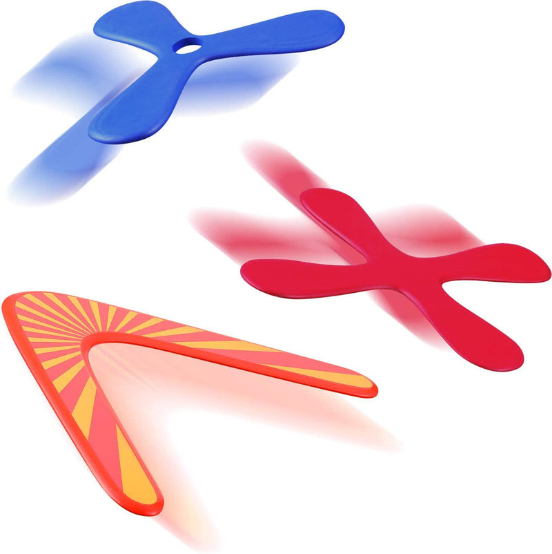 Tatuo Set of 3 Returning Boomerang, Wood Boomerangs and Soft Boomerang for Athletes, for Sports Game Toy to Beginners, Young Throwers (Suit for Child Over 12 and Playing with Parent&