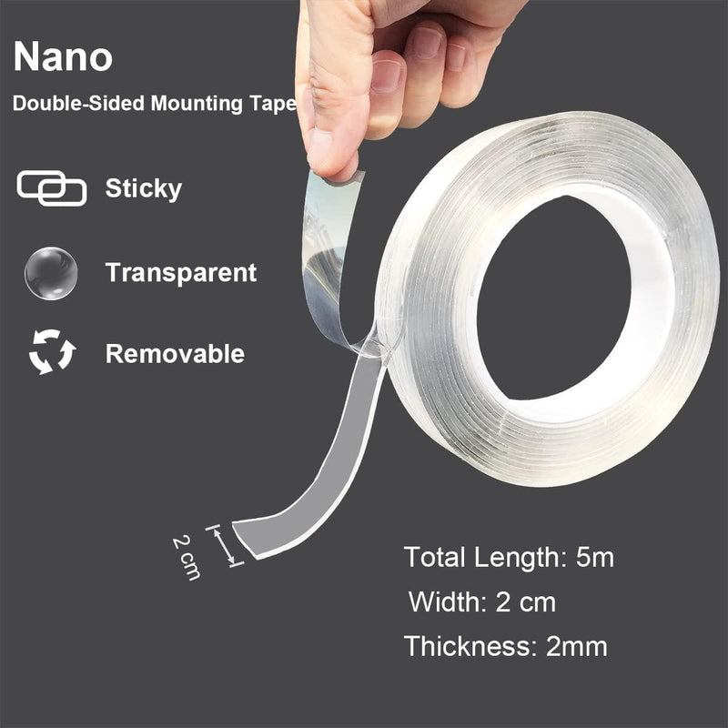 Double Sided Tape Removable Adhesive Nano Tape | Heavy Duty Transparent  Removable Mounting Strips | Sticky Reusable Wall Carpet Multipurpose Tape