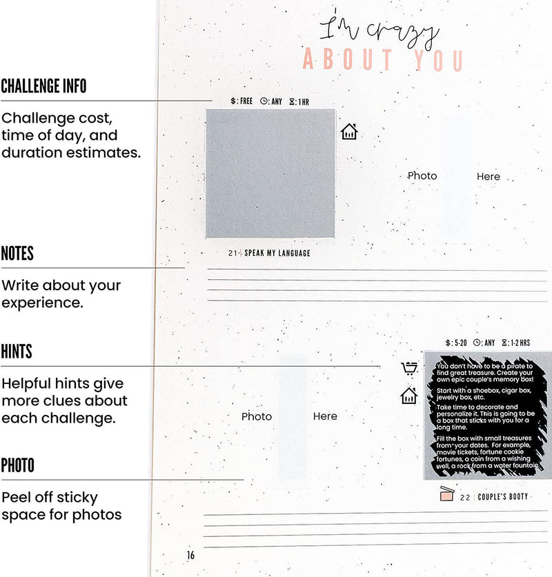 fusuu 50 Scratch-Off Date Ideas & Adventure Challenge Book for