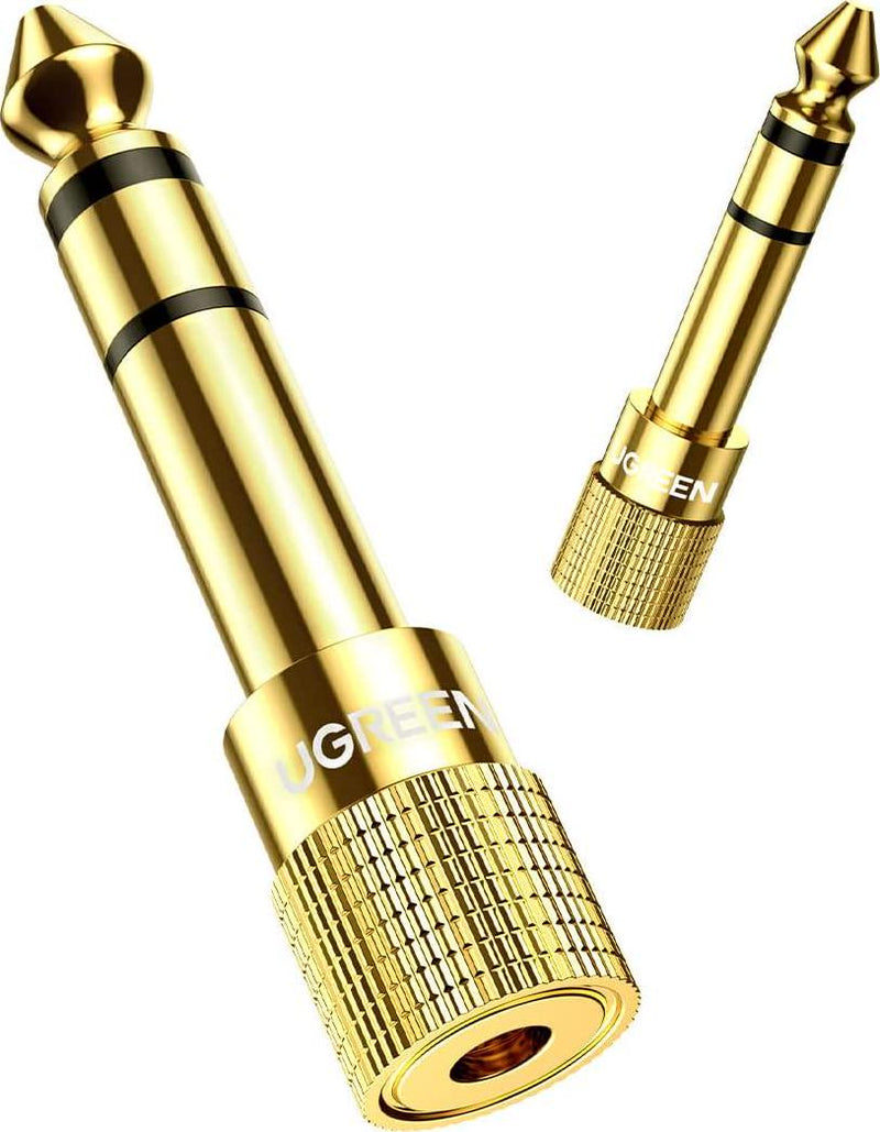 UGREEN 6.35mm 1/4 Male to 3.5mm 1/8 Female Stereo Headphone Adapter Audio Jack Plug Gold Plated for Speaker Headphone Guitar Digital Piano Amp, 2 Pack