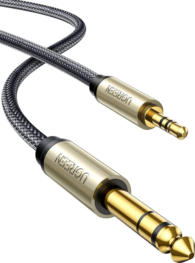 UGREEN 6.35mm 1/4 Male to 3.5mm 1/8 Male TRS Stereo Audio Cable with Zinc Alloy Housing and Nylon Braid Compatible for iPod, Laptop,Home Theater Devices, and Amplifiers, 3FT
