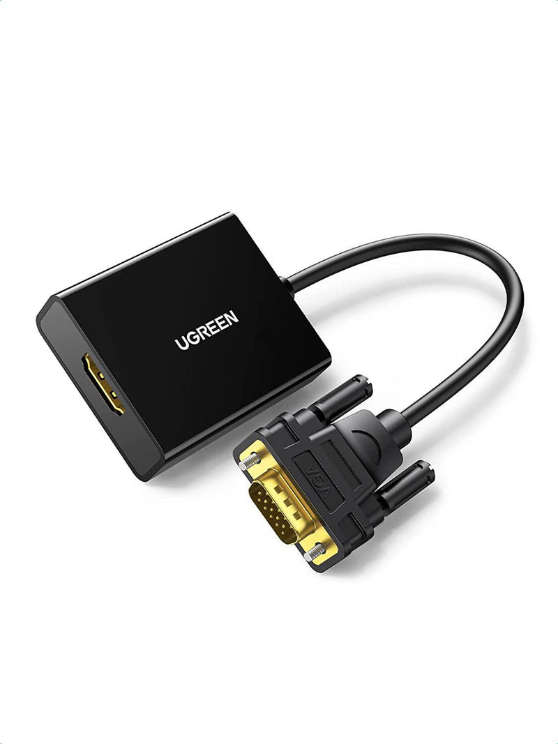 UGREEN Active HDMI to VGA Adapter HDMI Female to VGA Male Converter with 3.5mm Audio Jack 1080P Compatible with Laptop, PC, Roku, Monitor, Xbox, TV Stick, Raspberry Pi, Nintendo Switch