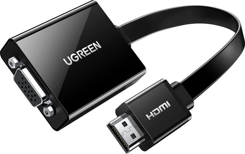 UGREEN Active HDMI to VGA Adapter Converter with 3.5mm Audio Jack up to 1080P Male HDMI to Female VGA for PC, Laptop, Ultrabook, Raspberry Pi, Chromebook (Black)