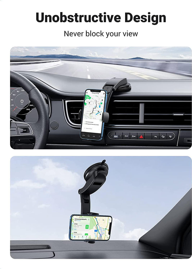 UGREEN Car Phone Holder Mount Dashboard Cell Phone Holder Car Dash Compatible for iPhone 13 12 Pro Max, iPhone 11 Pro X XR XS, iPhone 8 7 6S Smartphones