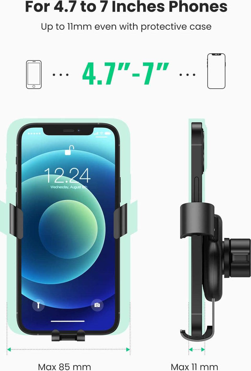 UGREEN Car Phone Mount Air Vent Cell Phone Holder with Hook Clip Universal Car Phone Holder Cradle Compatible for iPhone 12 11 Pro Max SE XS XR, Galaxy Note 20 S20 S10 and More