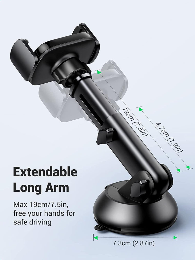 UGREEN Car Phone Mount Dashboard Car Holder Windshield Smartphone Cradle Strong Suction for iPhone 13 12 11 Pro Max Xs Max X XR 8 Plus 7 6 6S, Galaxy S10+ S9 S8 Note 9 8, LG G8X G7 V50, and more