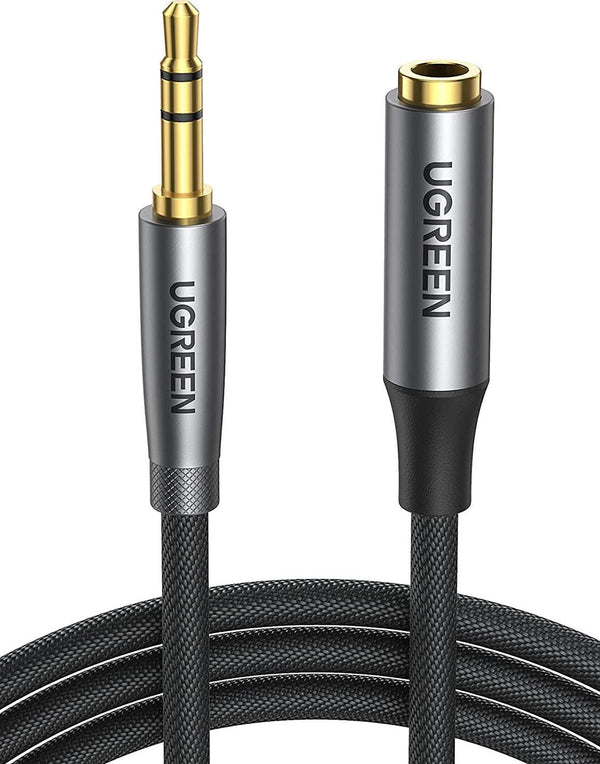 UGREEN Headphone Extension Cable Hi-Fi Stereo 3.5mm Extension Gold Plated Jack Extender Aux Cord Compatible with TV Car Phone Laptop MacBook PC iPad PS4 Speaker Headset Amplifier Soundbar, 16FT