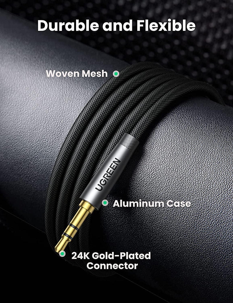 UGREEN Headphone Extension Cable Hi-Fi Stereo 3.5mm Extension Gold Plated Jack Extender Aux Cord Compatible with TV Car Phone Laptop MacBook PC iPad PS4 Speaker Headset Amplifier Soundbar, 16FT