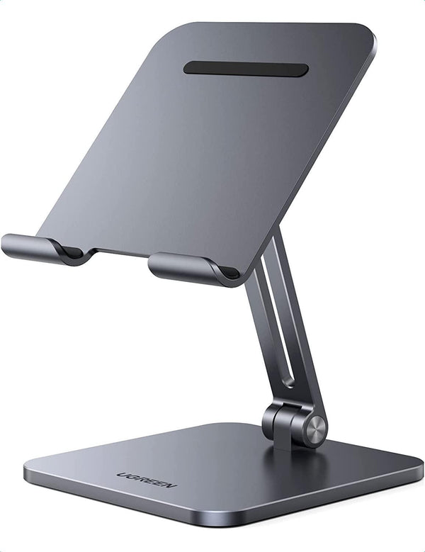 UGREEN Tablet Stand Adjustable Compatible for iPad, Aluminum Tablet Holder for Desk Compatible with ipad pro 12.9, 9.7, 10.5, ipad air Mini 4 3 2, iPhone 13 pro max, Nintendo Switch, Surface pro Grey