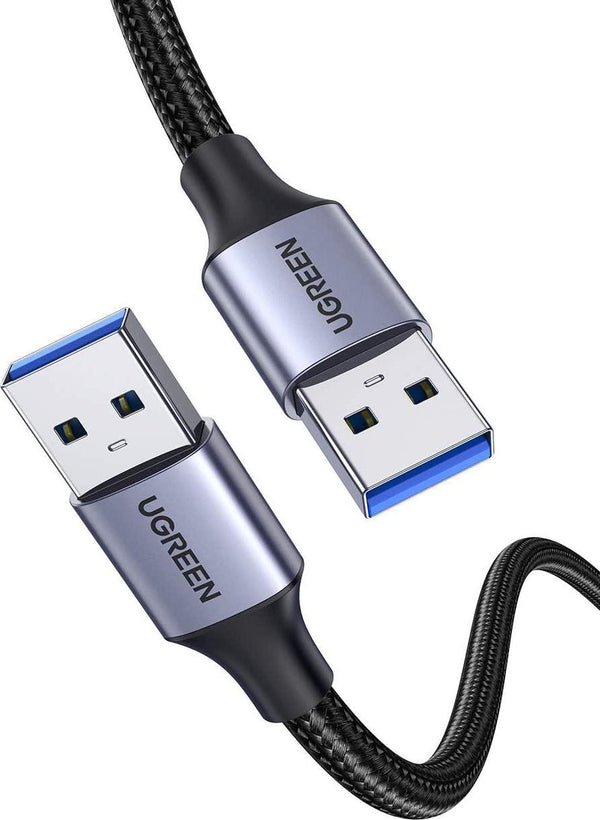 UGREEN USB 3.0 A to A Cable USB to USB Cable Type A Male to Male USB 3.0 Cable Nylon Braided Cord for Data Transfer Hard Drive Enclosures Printers Modems Cameras 1.5FT