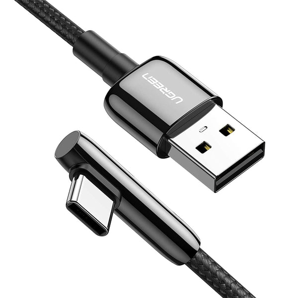 UGREEN USB C Cable 90 Degree Right Angle, USB A to Type C Fast Charging Braided Cord L Shape, Compatible with Samsung Galaxy S20 S10 S10e S9 Plus Note 9 8, LG G8 G7 V40 V30, Moto Z Z3, Switch (0.5M)