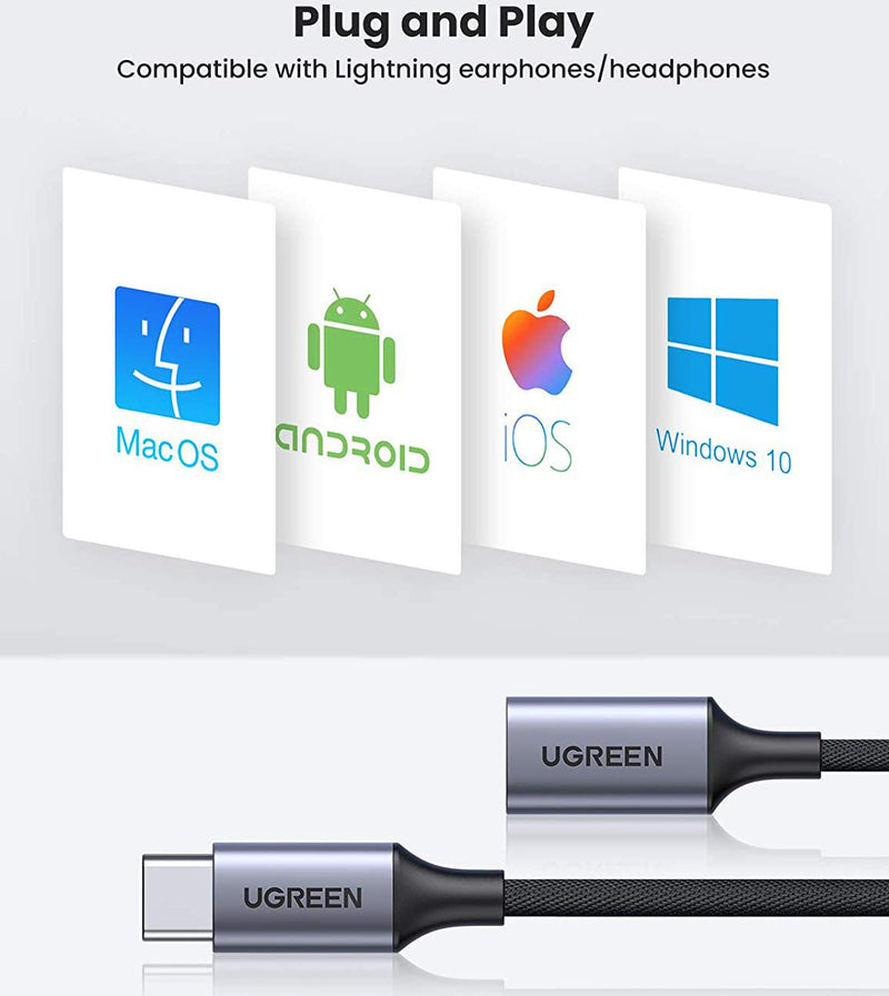 UGREEN USB C to Lightning Audio Adapter Type C Male Lightning Female Headphone Cable Converter Compatible with iPad Pro Air 5 MacBook USB C Phone to Lightning Earphone for Call, Not Support Charging