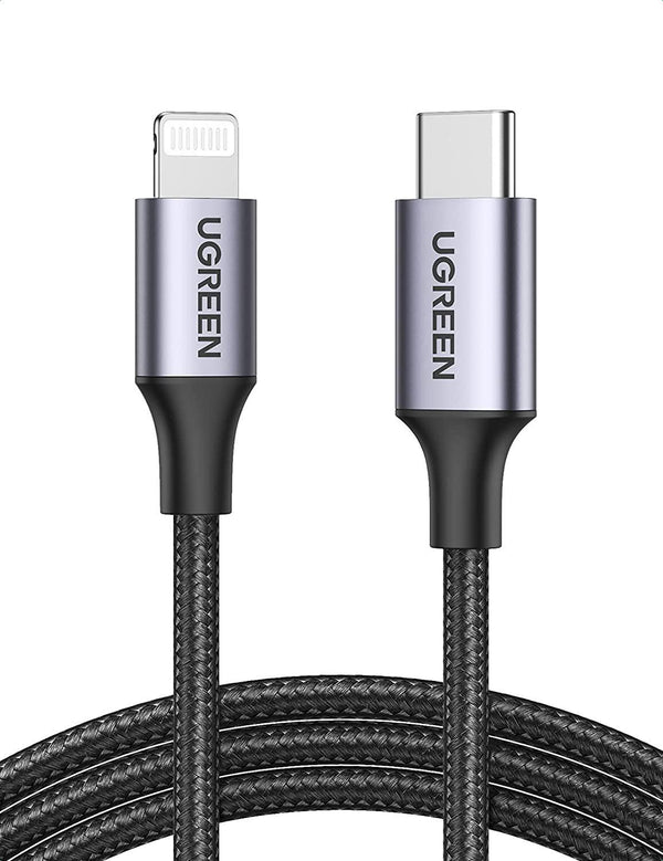 UGREEN USB-C to Lightning Cable [2M Apple MFi-Certified] Nylon Braided Cord Fast Power Delivery Charging Cable for iPhone 14 Pro Max 14 Plus 13 12 SE 11 XR XS Max 8 Plus, AirPods Pro, iPad, Grey