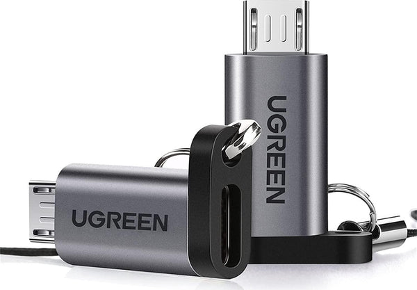 UGREEN USB C to Micro USB Adapter 2 Pack Type C Female to Micro B Male Charger Connector Compatible for Samsung Galaxy S7 Edge S6 S4, LG Nexus 5 4, Motorola Moto G6 Play Smartphone, Tablet, Grey