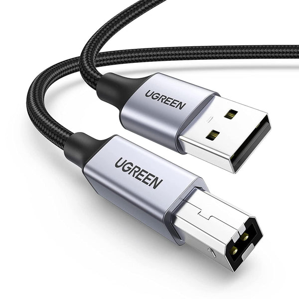 UGREEN USB Printer Cable USB 2.0 Braided Cord Type A Male to Type B Male Printer Scanner Cable High Speed Compatible with Epson, Brother, HP, Canon, Lexmark, Dell, Xerox, Samsung, Piano, DAC (10FT)