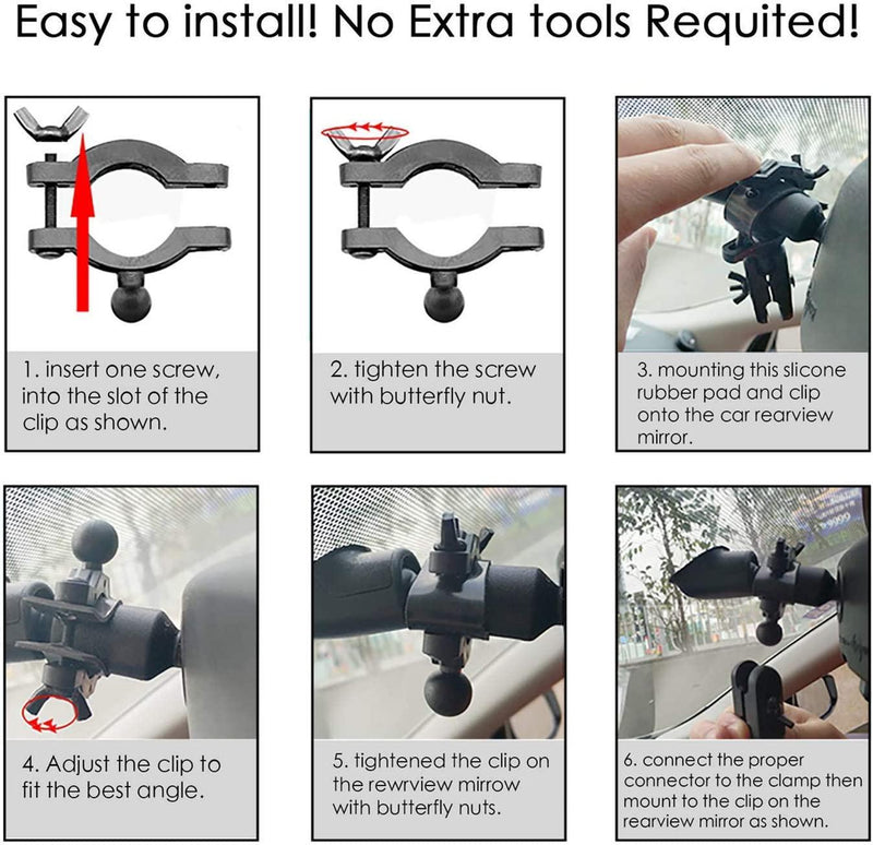 Dash Cam Mirror Mount, With 16 Different Joints, Compatible With