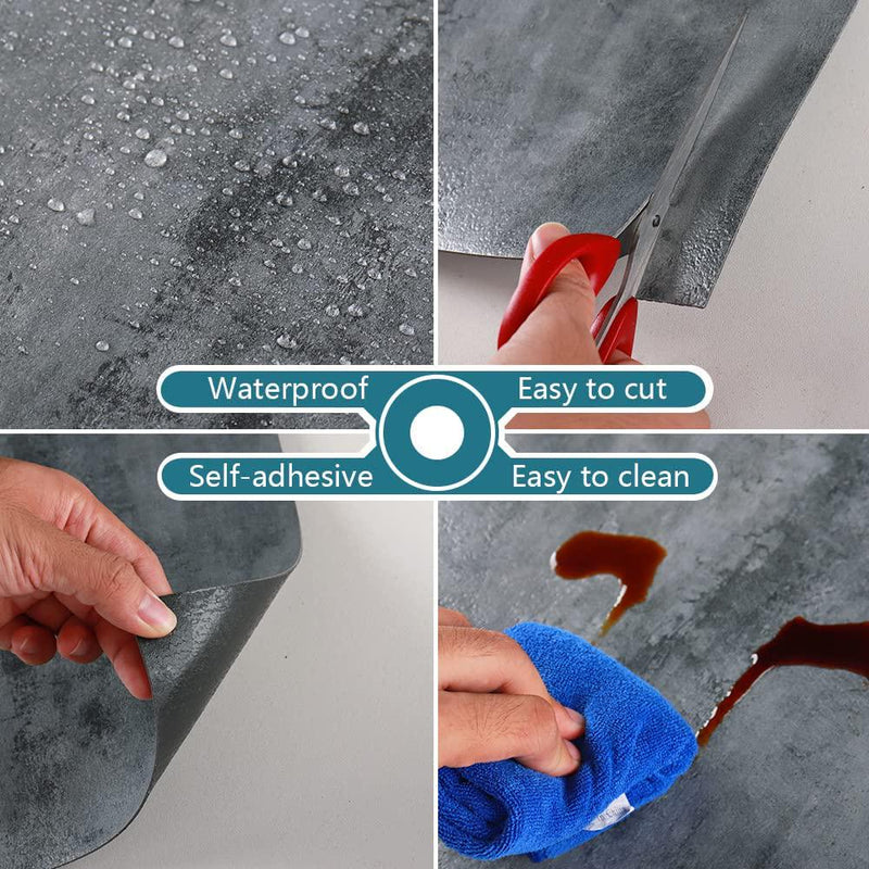VEELIKE Marble Peel and Stick Floor Tile -12x12 Removable Self Adhesive  Vinyl Flooring Waterproof 12-Pack Grey/White Tiles Stickers for Bedroom