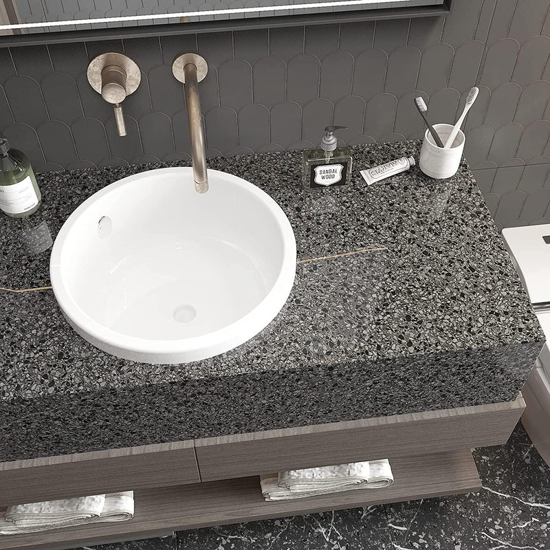 VEELIKE Granite Peel and Stick Countertops for Kitchen 15.7''x354'' Granite Contact Paper for Countertops Waterproof Marble Counter Top Laminant Self Adhesive Vinyl Wrap for Bathroom Counter Tops