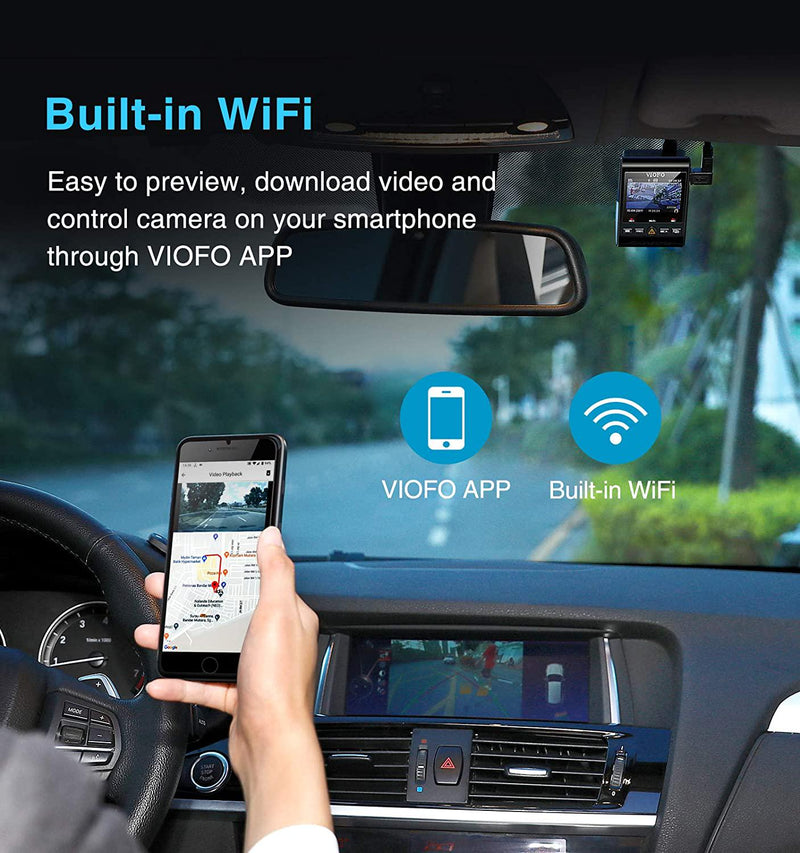 VIOFO 4K Dual Dash Cam 3840 x 2160P Ultra HD 4K WiFi Dash Camera, Sony 8MP  Sensor GPS, Buffered Parking Mode, Motion Detection, A129 Pro Duo