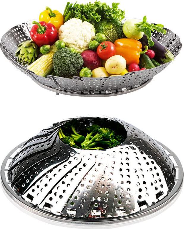 ValueHall Vegetable Steamer Basket Stainless Steel Steamer Basket Folding Vegetable Steamer Insert with Handle, Adjustable Expandable Petals Fit Various Size Pot (5 to 9 ) V7040-1