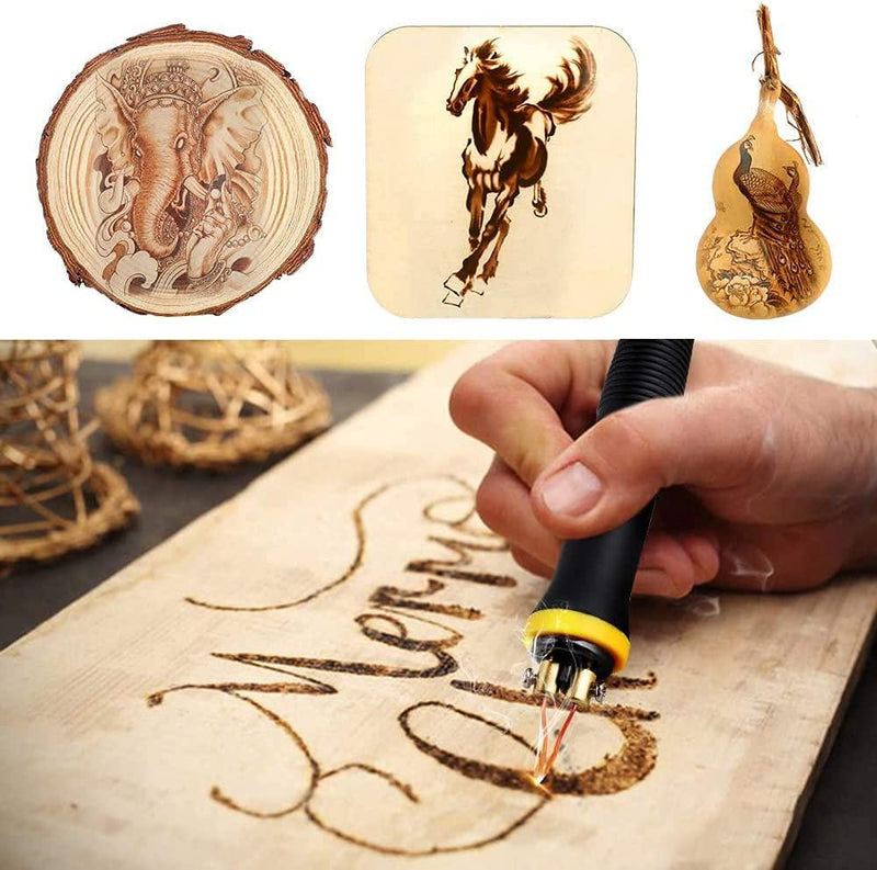 Wood Burning Kit, Upgraded Wood Burning Tool with 23PCS Wire Tips, Digital  Temperature Adjustable Pyrography Machine, Professional Pyrography Kit with