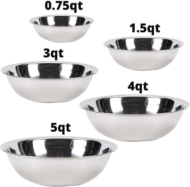 Vollrath 3 Piece Heavy-Duty Stainless Steel Mixing Bowl Set - 3/Set