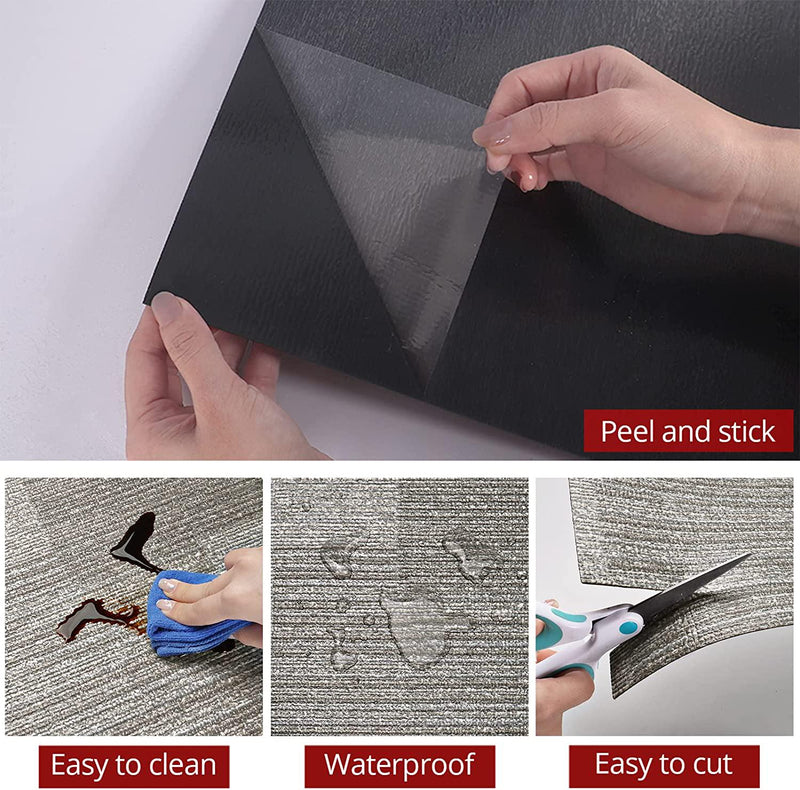 WESTICK Gray Floor Tiles Peel and Stick Flooring Self Stick on Floor Tile Waterproof Bathroom Vinyl Tiles for Floors 12 x 12 Peel and Stick Floor Tile for Kitchen Living Room Garage 10 PCS