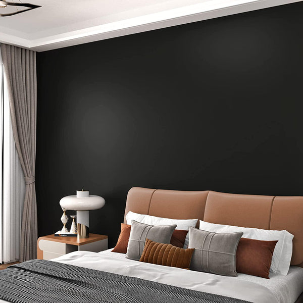 WESTICK Matte Black Wallpaper Peel and Stick Renter Friendly Wallpaper Easy to Apply Black Contact Paper for Cabinets Peel and Stick Waterproof Contact Paper Self Adhesive Countertop Vinyl 15.75 x78