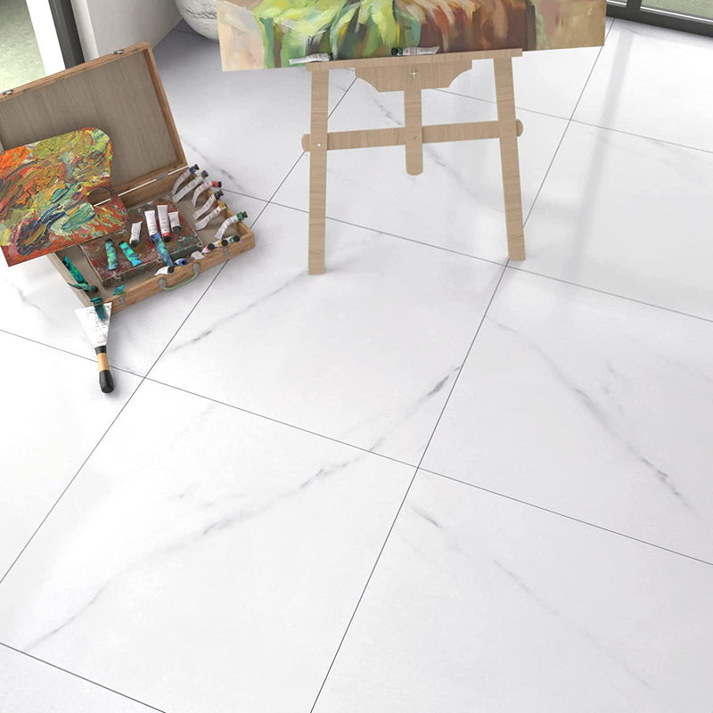 WESTICK Peel and Stick Floor Tile 12 x 12 Inch 20 Pcs White Marble Adhesive Vinyl Flooring Bathroom Peel and Stick Floor Vinyl Tiles Self Stick on Floor Tiles Linoleum Laminate Sheets for Bedroom