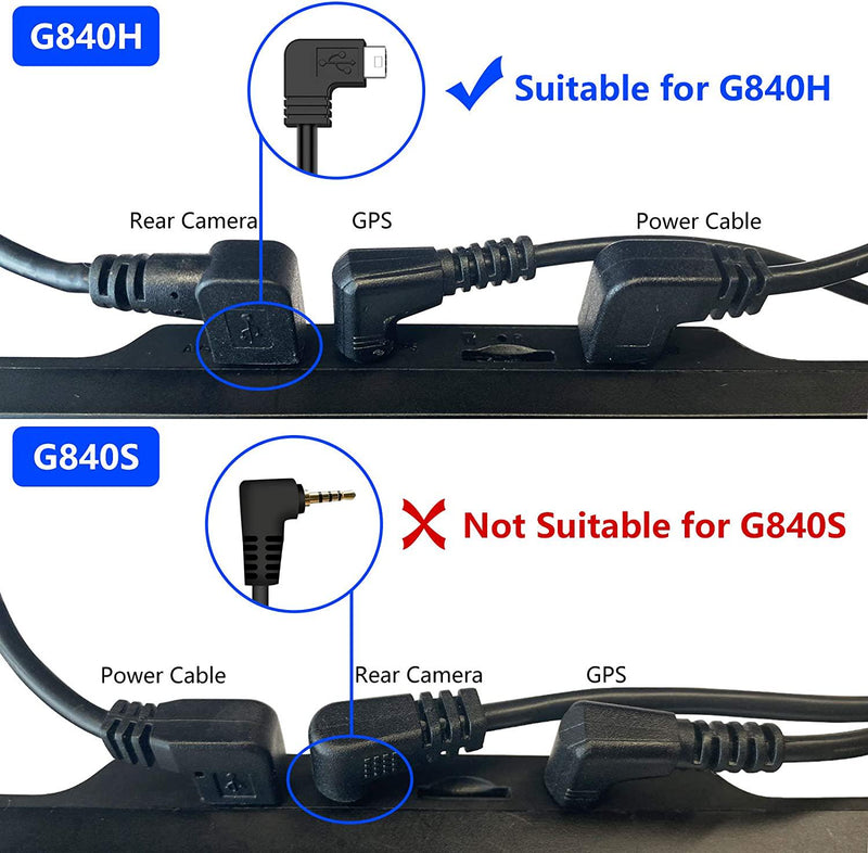 WOLFBOX G840H 20Feet Rear Camera Original Cord Cable (4 pin, 2.5mm), not Suitable for G840S / G880