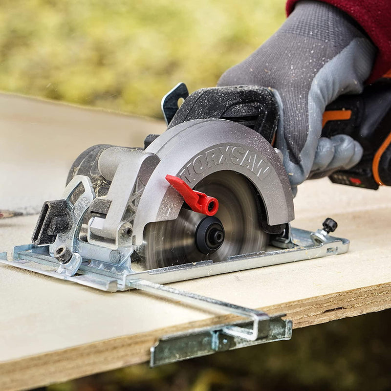 WORX 20V MAX Brushless 120mm Compact Circular Saw WX531.5 with 2 Batteries and 4 Blades