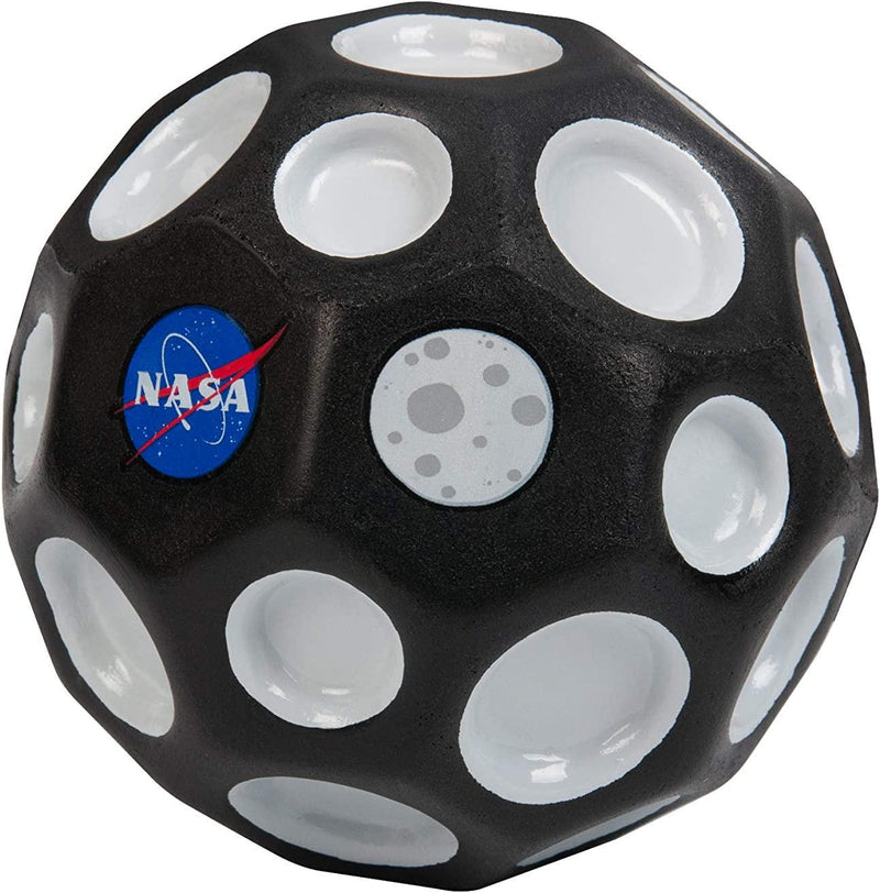 Waboba NASA Moon Ball - Bounces Out of This World - Original Patented Design - Craters Make Pop Sounds When It Hits The Ground - Easy to Grip, Colour - Black/Gray