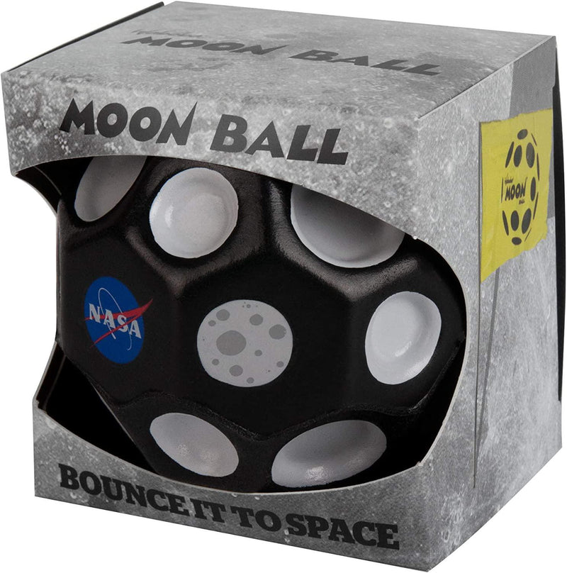Waboba NASA Moon Ball - Bounces Out of This World - Original Patented Design - Craters Make Pop Sounds When It Hits The Ground - Easy to Grip, Colour - Black/Gray