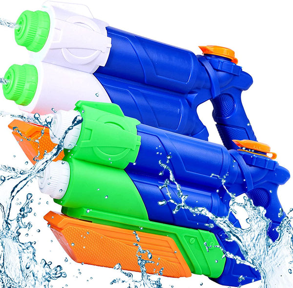Water Guns Toys 2 Pack Super Water Blaster 1000cc High Capacity Summer Water Squirt Fight and Family Fun Toys for Kids Teens Adults, Swimming Pools Party Beach Water Battle