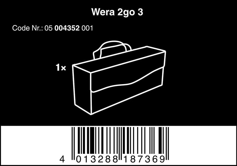 Wera 2go 3 Tool Box, 130 x 325 x 80 mm, Multi