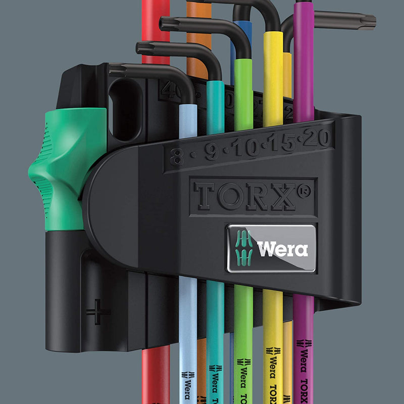 Wera 967/9 TX BO Multicolor 1 TX BO Black Laser 1 L-Key Set For Tamper Proof Torx Screws 9 Pieces, 9 Pieces