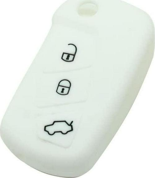 (White) - Fassport Silicone Cover Skin Jacket fit for Ford 3 Button Flip Remote Key CV9700 White