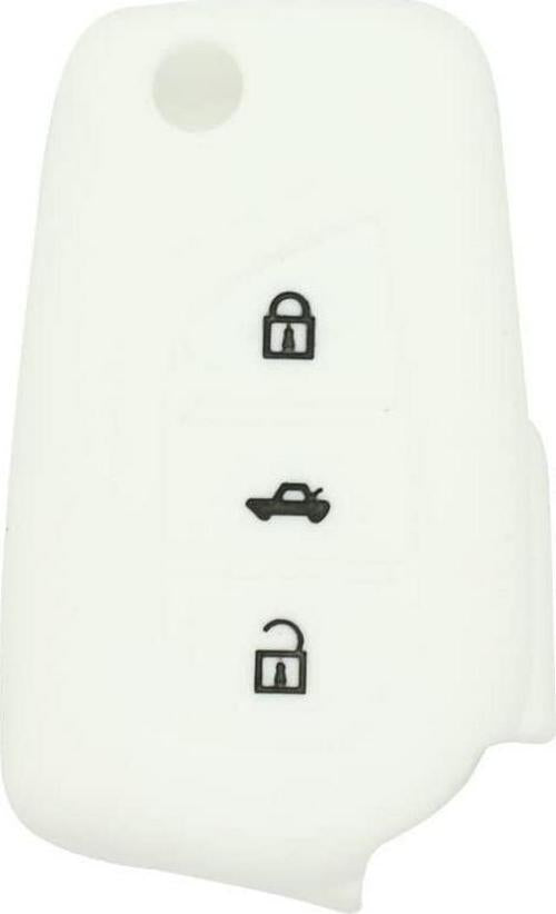 (White) - Fassport Silicone Cover Skin Jacket fit for Toyota 3 Button Flip Remote Key Hollow Texture CV9408 White