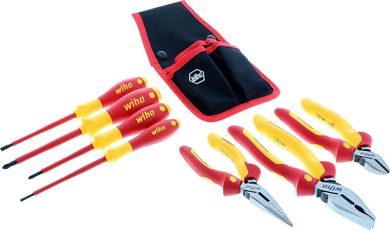 Wiha 32985 7 Piece Insulated Industrial Pliers/Cutters/Drivers Belt Set