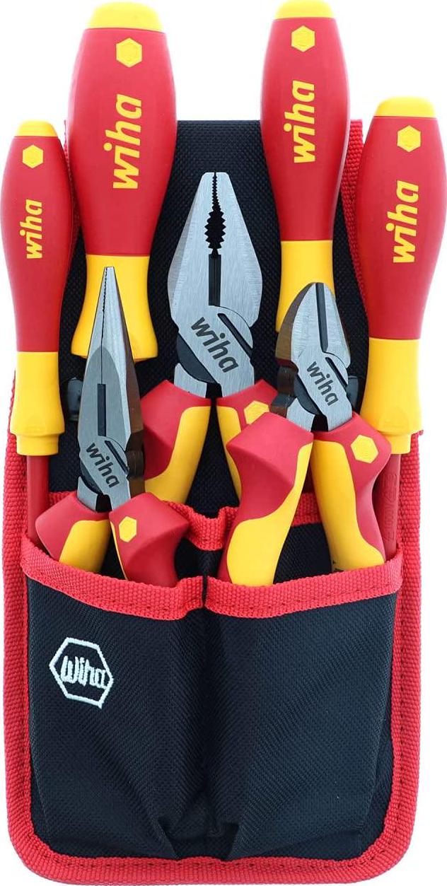 Wiha 32985 7 Piece Insulated Industrial Pliers/Cutters/Drivers Belt Set