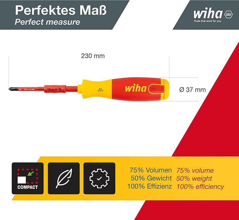 Wiha 38613, Schlitz/PH/SL+PZ (Klemmschrauben) im Blister, Red Yellow