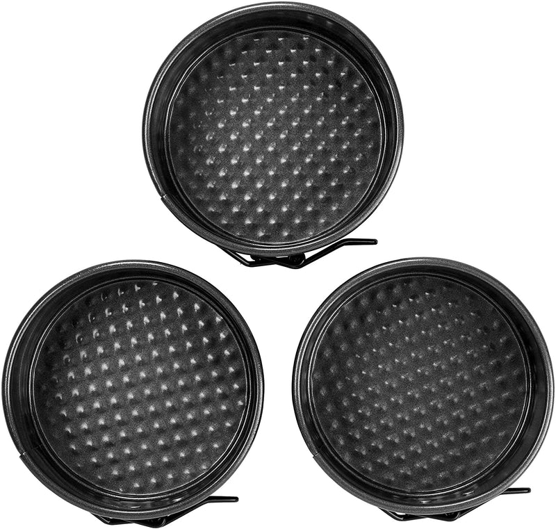 Wilton 4-Inch Mini Springform Pans for Mini Cheesecakes, Pizzas and Quiches, Durable Non-Stick Surface, Set 3-Piece