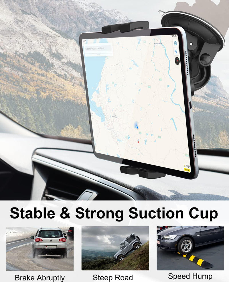 Windshield Car Tablet Mount, EXSHOW Window Dashboard Tablet Holder, 95