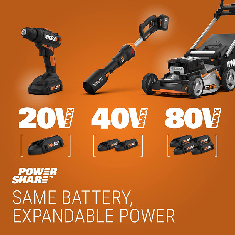 Worx WX102L.9 20V Power Share 1/2 Cordless Drill/Driver with Brushless Motor (Tool Only)