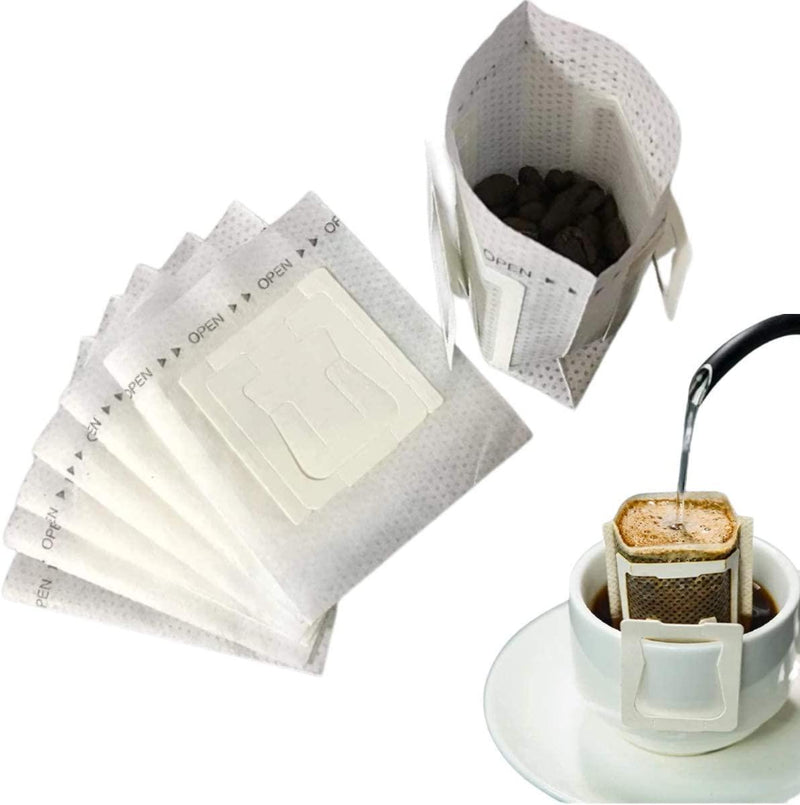 Wow 50Pcs Portable Coffee Filter Paper Bag Single Serve Food Grade Hanging Ear Drip Coffee Bag Perfect for Home,Office,Travel, Camping